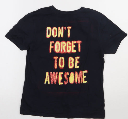 NEXT Boys Blue Cotton Basic T-Shirt Size 10 Years Crew Neck Pullover - dont forget to be awesome