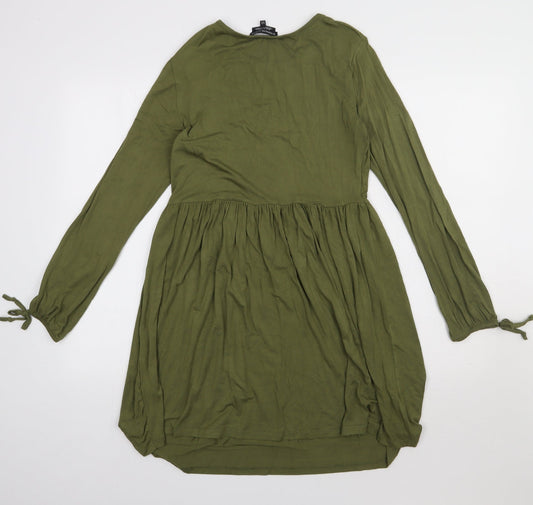 Wednesday Girl Womens Green Viscose A-Line Size XS Crew Neck Pullover