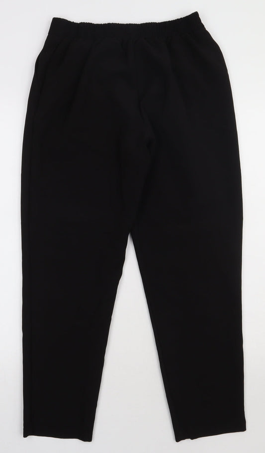 New Look Womens Black Polyester Trousers Size 8 L28 in Regular Button