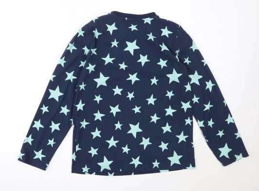 F&F Boys Blue Solid Polyester Pyjama Top Size 11-12 Years