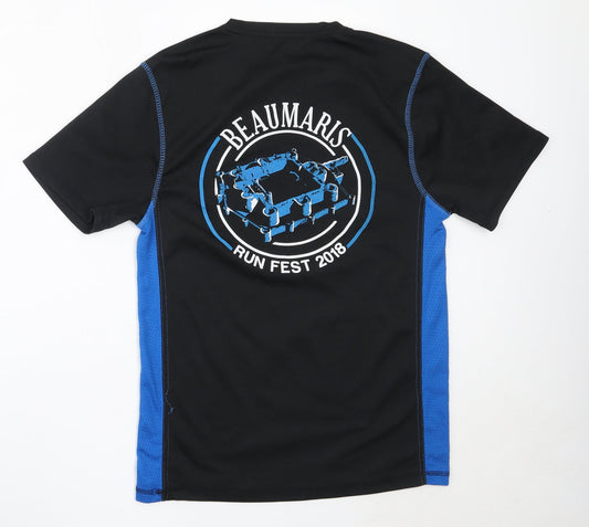Titan Mens Black Polyester Basic T-Shirt Size S Round Neck - beaumaris runfest 2018