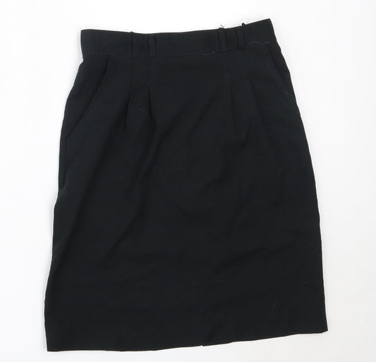 Back to Basix Womens Black Polyester Straight & Pencil Skirt Size 10