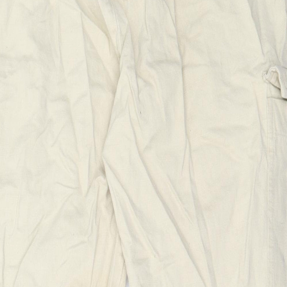Pull&Bear Womens Beige Linen Cargo Trousers Size 40 L25.5 in Regular