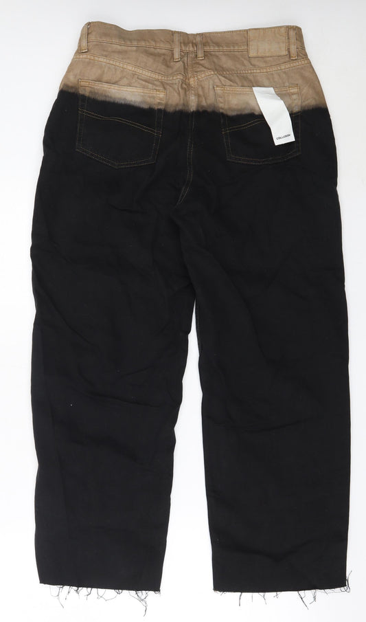COLLUSION Womens Black Cotton Mom Jeans Size 32 in L30 in Regular