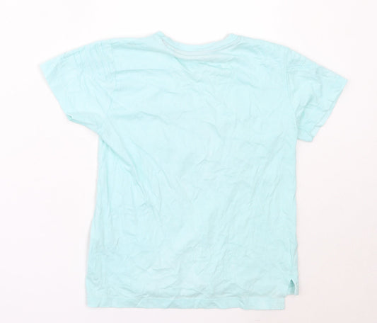 Primark Boys Blue Cotton Basic T-Shirt Size 6-7 Years Round Neck