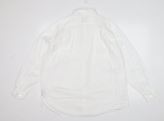 Gap Womens White Cotton Basic Button-Up Size L Collared