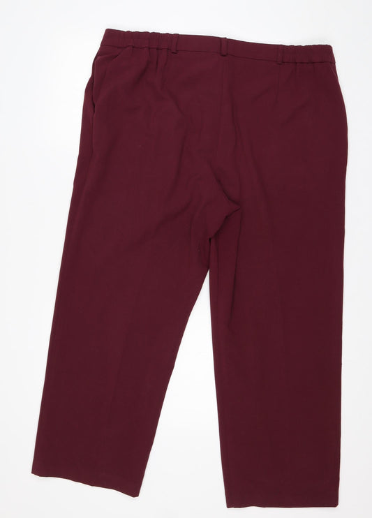 Special Collection Womens Purple Polyester Trousers Size 18 L24 in Regular Zip