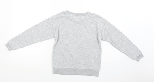 Primark Girls Grey Cotton Pullover Sweatshirt Size 8-9 Years