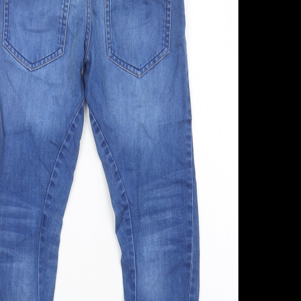 NEXT Boys Blue Cotton Straight Jeans Size 9 Months Regular Drawstring