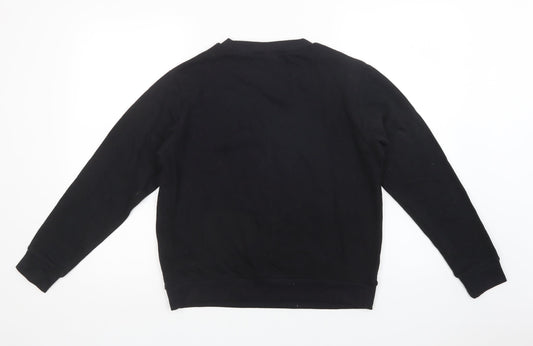 ASOS Womens Black Cotton Pullover Sweatshirt Size 8