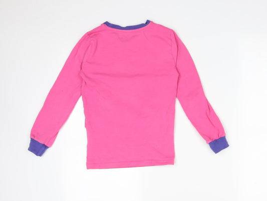 DISNEY Girls Pink Floral Cotton Basic T-Shirt Size 9-10 Years Round Neck - DISNEY IN THE LAND OF THE DEAD