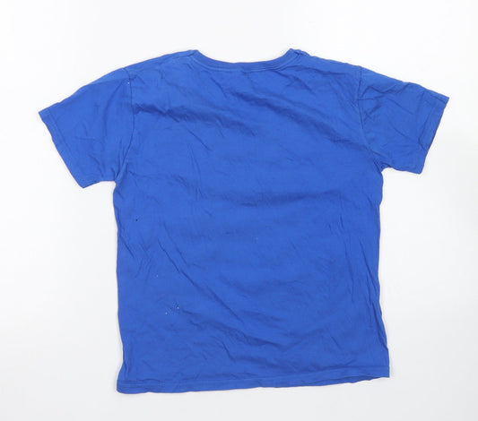 Worldwide Boys Blue Cotton Basic T-Shirt Size 8-9 Years Crew Neck