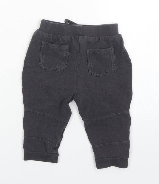 TU Girls Grey Cotton Jogger Trousers Size 9-12 Months Drawstring