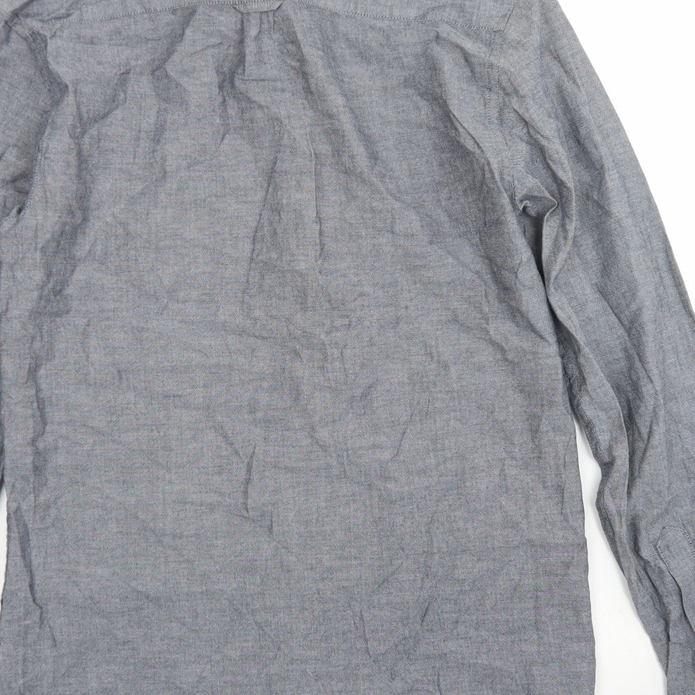 Cedar Wood State Mens Grey Cotton Button-Up Size XS Collared Button - Chest Pocket