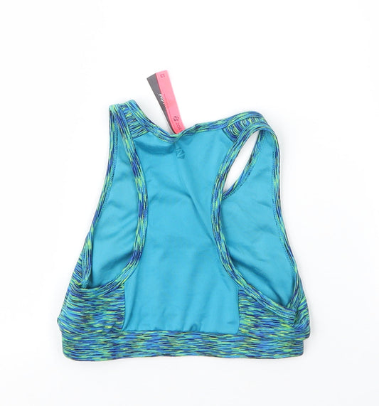 Zakti Girls Blue Polyester Cropped Tank Size 13 Years Scoop Neck
