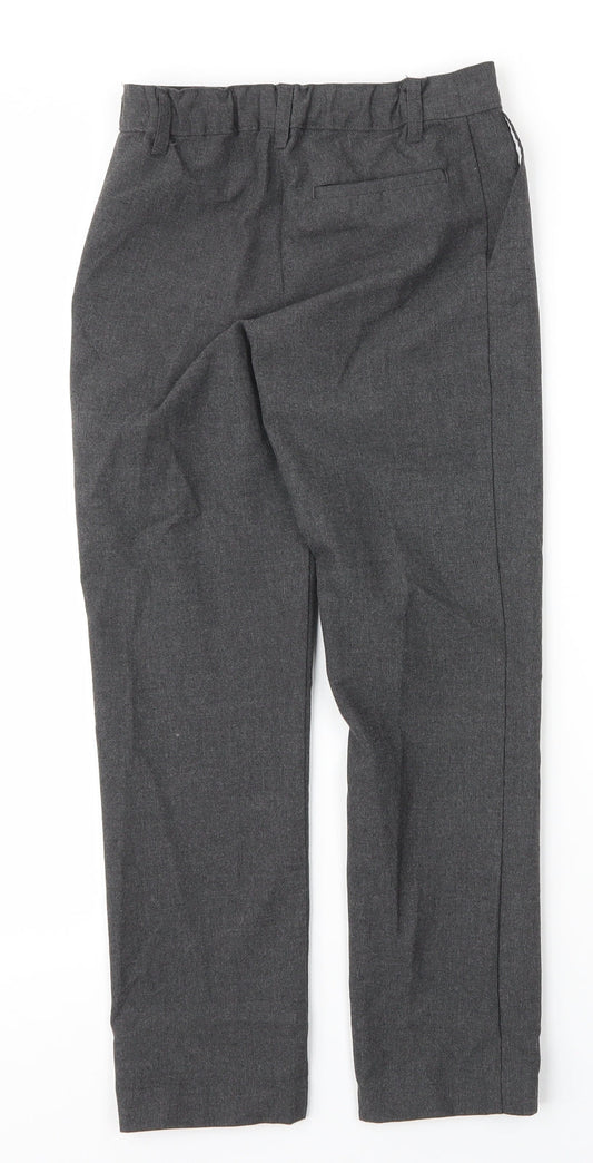 M&S Boys Grey Viscose Carpenter Trousers Size 10 Years Regular Zip