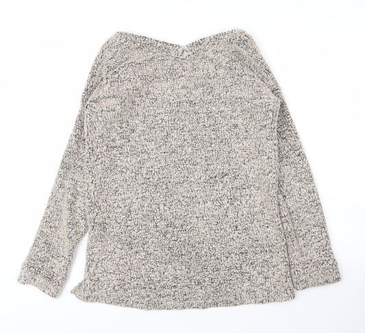 NEXT Womens Beige V-Neck Acrylic Pullover Jumper Size 10