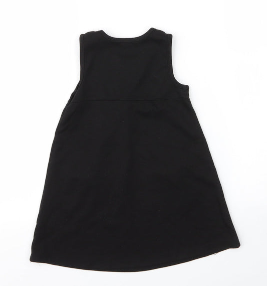 Lily & Dan Girls Black Viscose A-Line Size 3 Years Round Neck