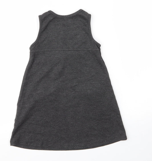 Lily & Dan Girls Grey Viscose A-Line Size 3 Years Round Neck