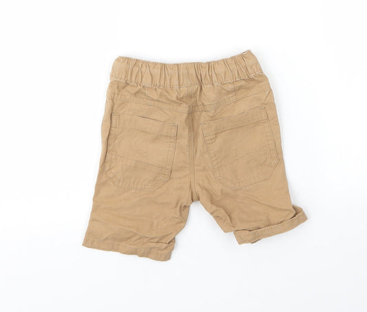 NEXT Boys Beige Cotton Capri Trousers Size 12 Months Drawstring