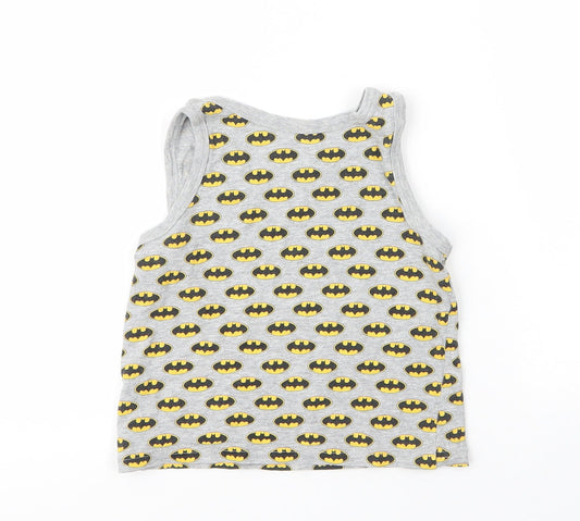 George Boys Grey Cotton Basic Tank Size 3 Years Round Neck - Batman