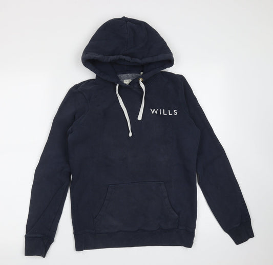 Jack Wills Womens Blue  Cotton Pullover Hoodie Size 8
