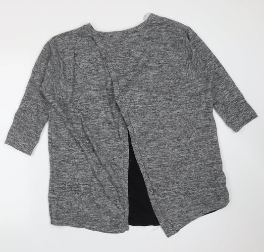 With Love Womens Grey Round Neck Polyester Pullover Jumper Size 14