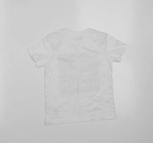 Nutmeg Boys White Cotton Basic T-Shirt Size 3-4 Years Round Neck - I'm Mama's Favourite