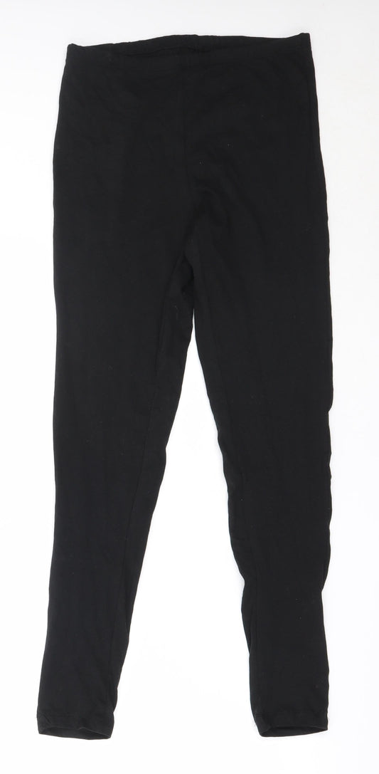 Wardrobe Womens Black Cotton Capri Leggings Size 12 L27.5 in
