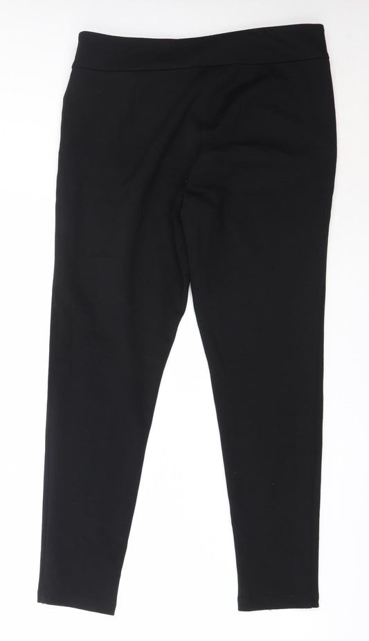 Preworn Womens Black Polyester Capri Trousers Size 33 in L27.5 in Regular