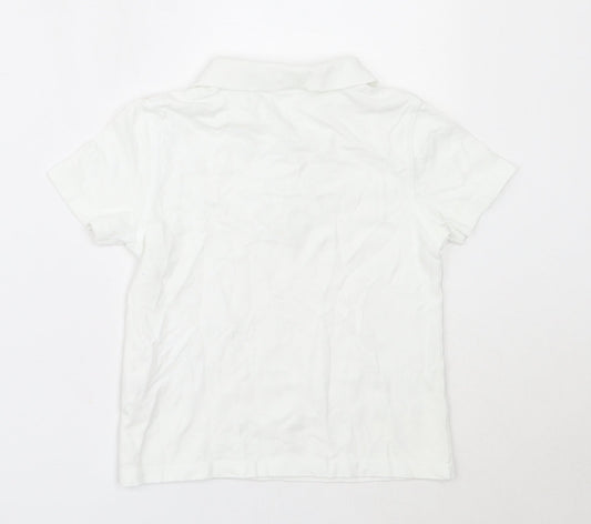George Boys White Cotton Basic Polo Size 3-4 Years Collared
