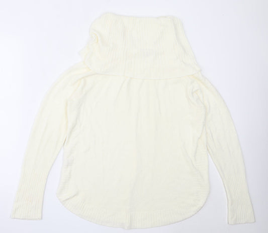Mozaic Womens Ivory Roll Neck Acrylic Pullover Jumper Size L
