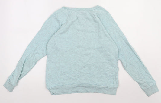 Topshop Womens Blue Cotton Pullover Sweatshirt Size 8 Pullover