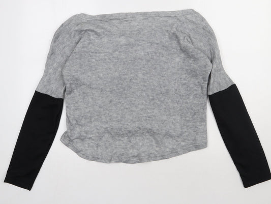 preorn Womens Grey Polyester Pullover Sweatshirt Size L Pullover