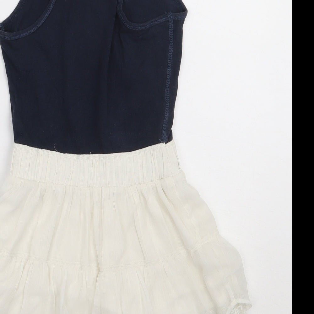 Hollister Womens Blue Polyester A-Line Size S Scoop Neck Pullover