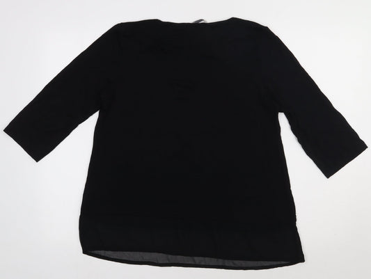 George Womens Black Viscose Pullover Sweatshirt Size 16 Pullover