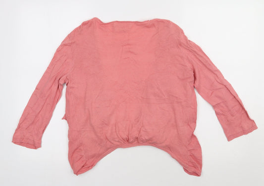 NEXT Womens Pink V-Neck Cotton Cardigan Jumper Size 10