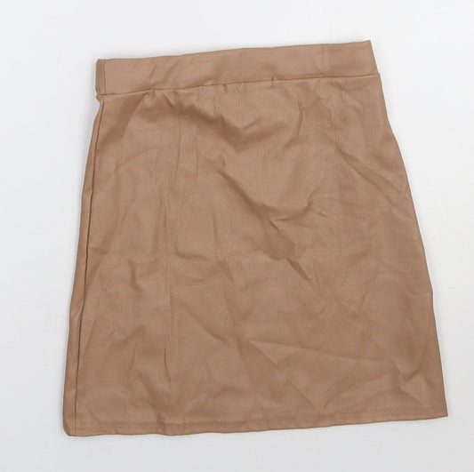 MISSYEMPIRE Womens Brown Polyester A-Line Skirt Size 8
