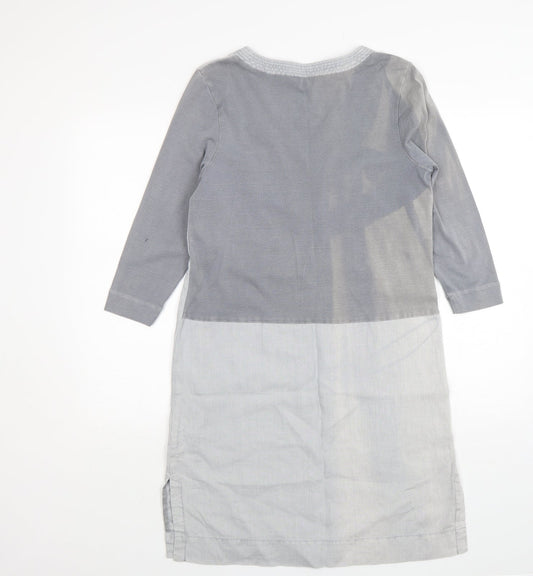 Sandwich Womens Grey Linen A-Line Size 8 V-Neck