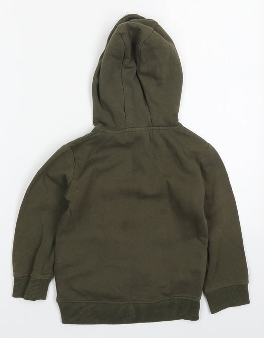 Urban Rascals Boys Green Cotton Pullover Hoodie Size 4-5 Years Pullover