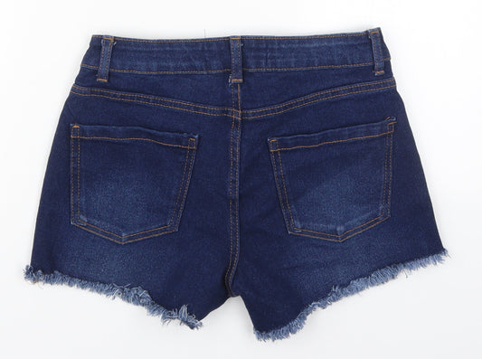 Denim Co Womens Blue Cotton Hot Pants Shorts Size 8 L3 in Regular Button