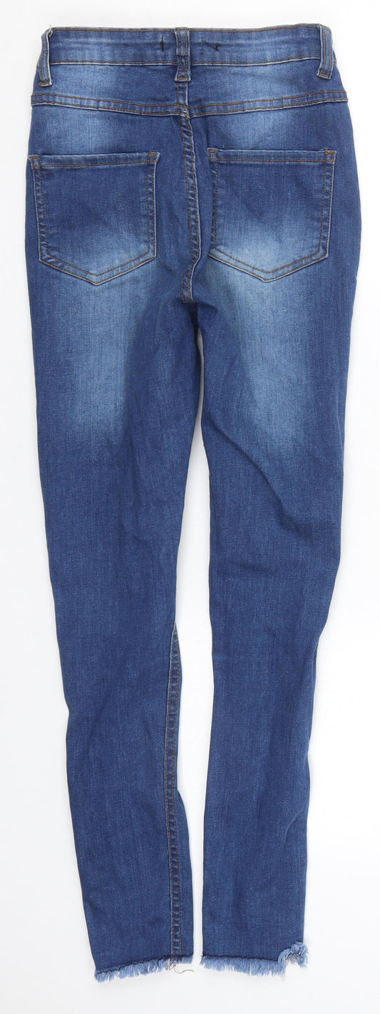Naanaa Womens Blue Cotton Skinny Jeans Size 6 L26 in Regular Button