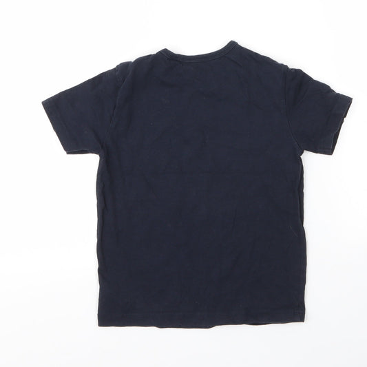 NEXT Girls Blue Cotton Basic T-Shirt Size 4 Years Round Neck