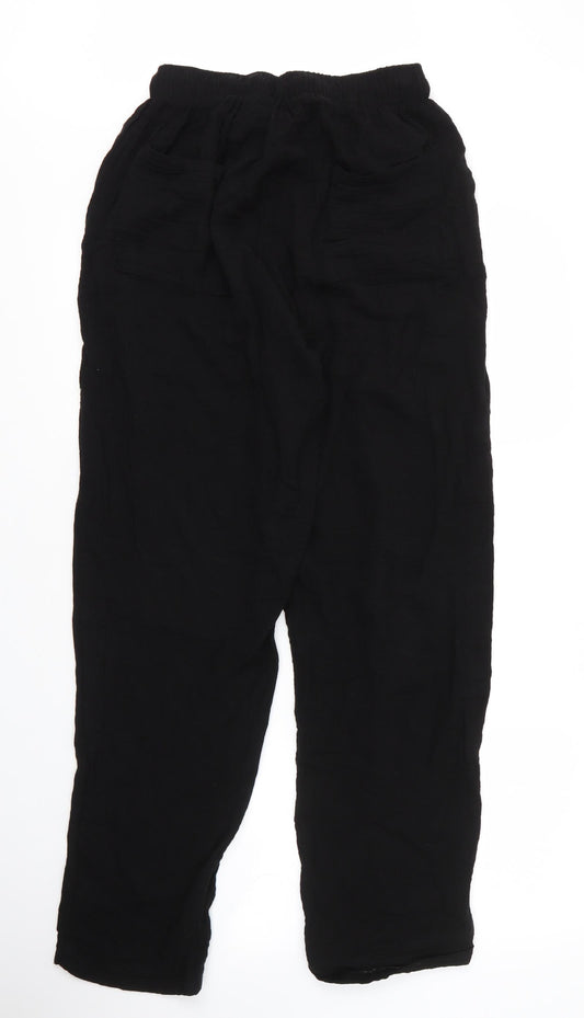 Selcuk Womens Black Cotton Trousers Size XL L31 in Regular