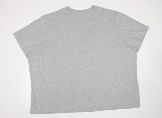 CAPSULE Mens Grey Cotton T-Shirt V-Neck - 5XL