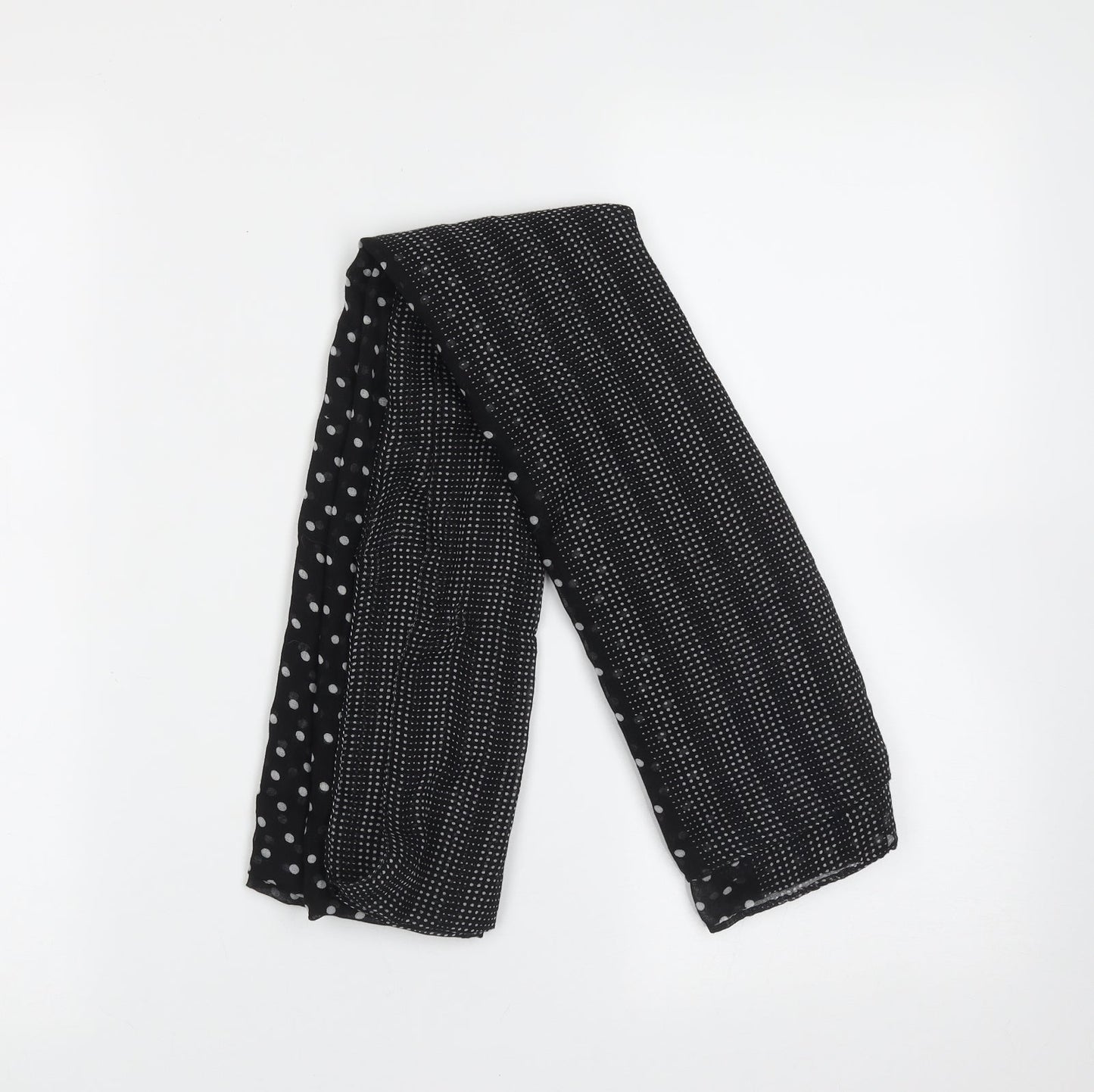 Preworn Womens Black Polka Dot Polyester Scarf
