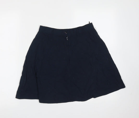 Georgie Womens Blue Polyester Skater Skirt Size 14 Zip