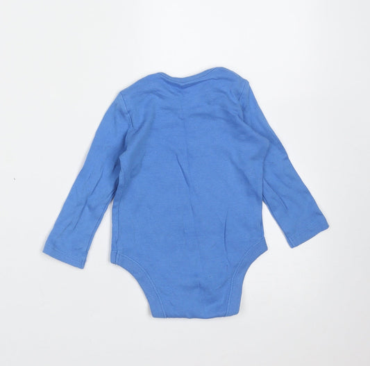 F&F Boys Blue Cotton Babygrow One-Piece Size 6-9 Months - born awesome