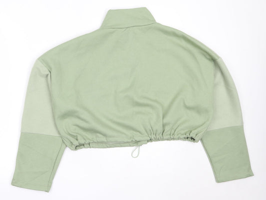 Topshop Womens Green Polyester Pullover Sweatshirt Size L