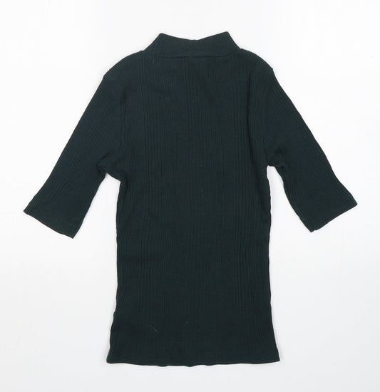 New Look Girls Green Polyester Basic T-Shirt Size 8 Years Round Neck